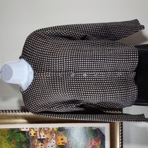 Vintage Northeast Knitters Houndstooth Check Cardigan Sweater